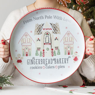 Metal Decorative Gingerbread Bakery Tray