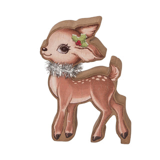 Wood Tinsel Deer Shaped Block