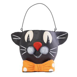 Paper Mache Black Cat Bucket TH02587