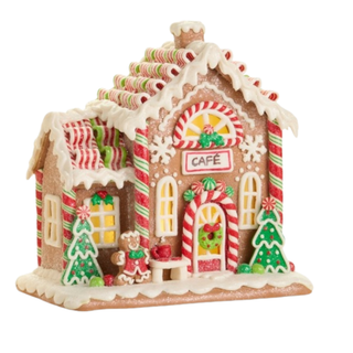 Pre-Order Lighted Gingerbread Cafe Shop 4616304