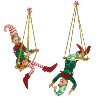 Pre-Order Holiday Trapeze Posable Elf Ornament Set 4602312