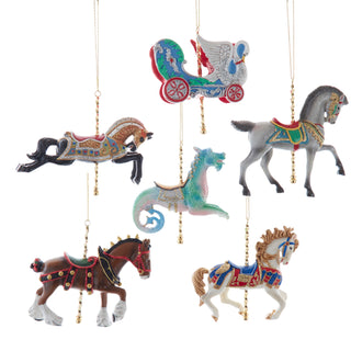 4" Carousel Horse Jumper Ornament Clydsedale Sea Monster Prancer Swan Chariot  E1133