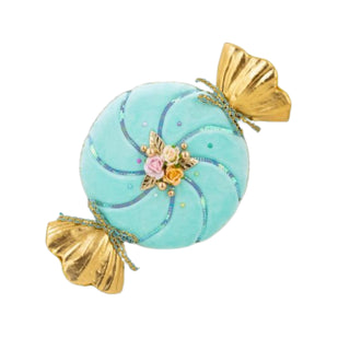 Pre-Order December Diamonds 17 in BLue Floral Pearl Beeded Round Candy Wrapper 08-00274