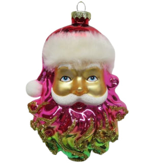 Pre-Order December Diamonds Neon Santa Head Ornament  79-79342