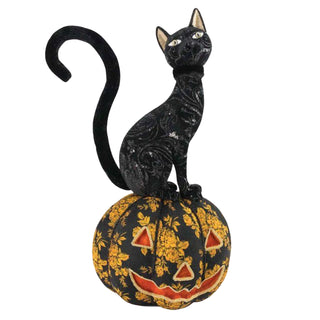 Elegant Black Cat on Pumpkin 35-53794