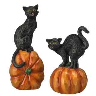 Halloween Pumpkin Black Cat on Pumpkin Set MTH13214