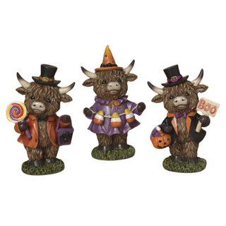 Resin Halloween Highland Cow Set Trick or Treaters 2797270