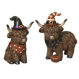 Resin Halloween Highland Cow with Witch Hats 2797350