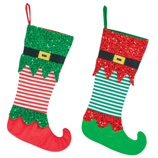 Elegant Bedazzled Elf Stocking 15006
