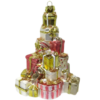 Tree Shape Glass Presents Ornament 79-79348