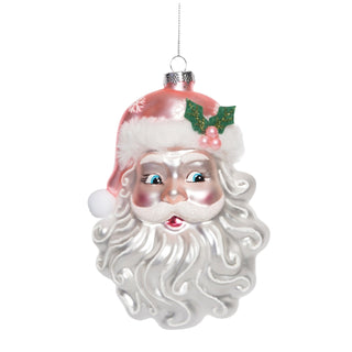 Glass Pink Santa Ornament TC05336