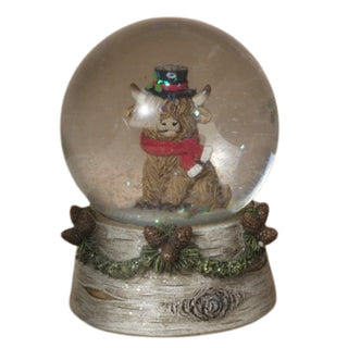 Resin & Glass Holiday Highland Cow Design Water Globe 2799240-B