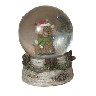 Resin & Glass Holiday Highland Cow Design Water Globe 2799240-C