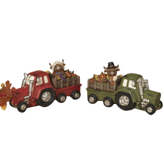 10.2"L Resin Harvest Truck w/ Highland Cow 2797080