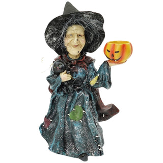 Halloween Spooky Witch Figurine with Pumpkin TH02359