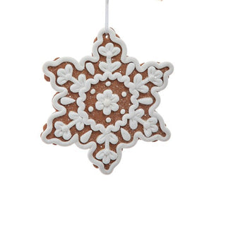 Brown White Snowflake Ornament D4760-S