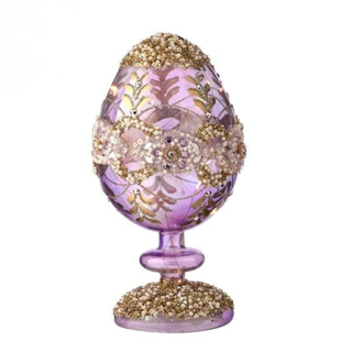 Pre-Order Lavendar Glass LED Battery Egg Pedestal with Egg w/Timer MT26916