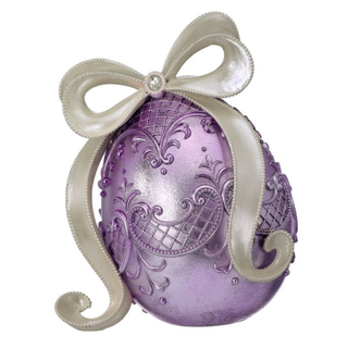 Pre-Order Purple Resin Jeweled Egg with Bow MT26617