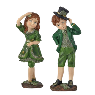 Pre-Order St. Patrick's Day Irish Boy Girl Figurine Set MT26815