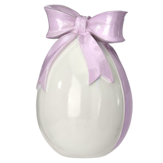 Pre-Order White Resin Egg with Purple Bow MT26824