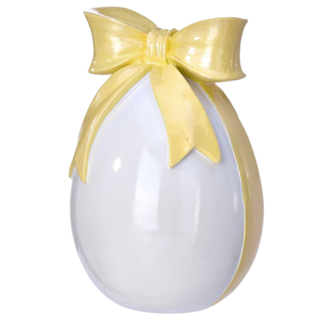 Pre-Order White Resin Egg with Yellow Bow MT26824