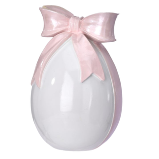 Pre-Order White Resin Egg with Pink Bow MT26824