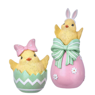 Pre-Order Whimsical Happy Chicks with Bows in Egg Set MT26770