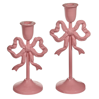 Pre-Order Pink Bow Candlesticks Set 4657220 Regal Romance