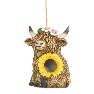 Highland Cow Sunflower Birdhouse  66120