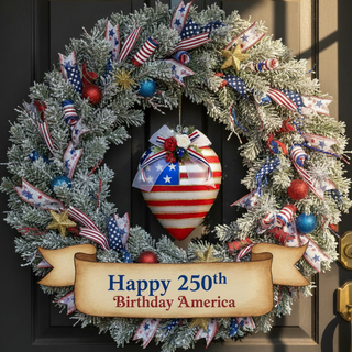 Stars and Stripes Heart Americana Ornament 36-61290