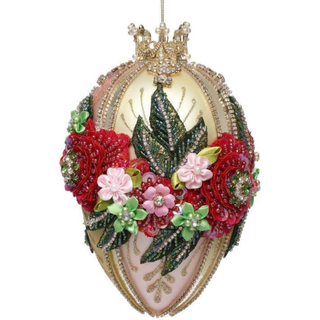 Pre-Order Faberge Jewel Egg Ornament, Yellow/Pink 36-61302