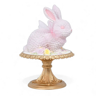 Pre-Order Pink Bunny Cake On Gold Pedestal 29-30418 Spring Confections