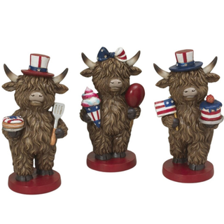 Pre-Order Spring 2026 Resin Americana Highland Cow w/ Treat  Set Candy Cake Ice Cream
