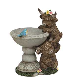 10.43"H Resin Highland Cow Birdbath 2822850