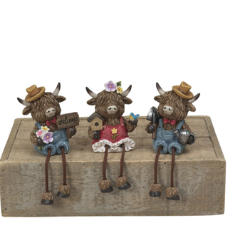 Spring Highland Cow Garden Shelf Sitter Set 2823640