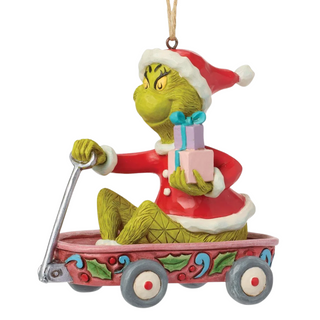 Jim Shore Dr Suess Collection -Grinch in Wagon Ornament 6018965