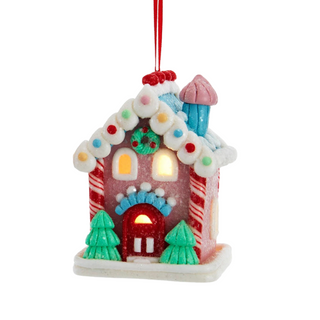 Light-Up Gingerbread Cupcake House Ornament D5021