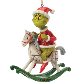Jim Shore Dr Suess Collection - Grinch on Rocking Horse Ornament 6018966