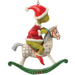 Jim Shore Dr Suess Collection - Grinch on Rocking Horse Ornament 6018966