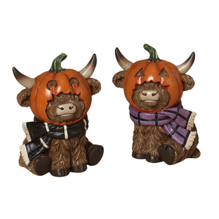 Pre-Order Halloween Pumpkin Head Highland Cow Set 2851310