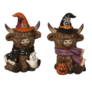 Pre-Order Halloween Highland Cow w Ghost Pumpkin Set 2851320