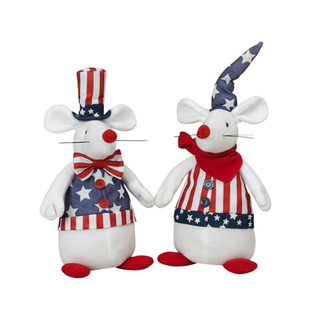 Fabric Americana Mouse Set, 2 Asst