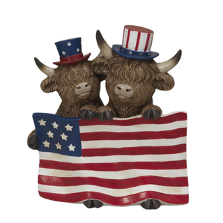 Americana Highland Cows w/ Flag 2824070