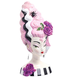 Pre-Order Halloween Monster Bride Bust w/Pink Hair 29-30186 Ghoulish Goodies