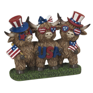 Pre-Order Spring 2026 Resin Americana Highland Cow Trio w/Tophats Bow Set