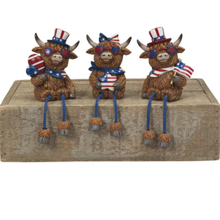 Pre-Order Spring 2026 Resin Americana Highland Cow Shelf Sitter Set