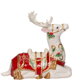Christmas Fantasia Sitting Deer Figurine Tabletop Decor 10678