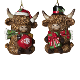 Pre-Order Christmas Holly Jolly Highland Cow Ornament Set  2864850