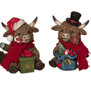 Pre-Order Christmas Highland Cow With Gifts & Red Scarves 2795070
