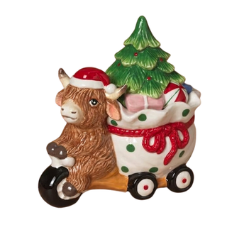 Pre-Order Christmas Ceramic Holiday Highland Cow Design Cookie Jar 2869920